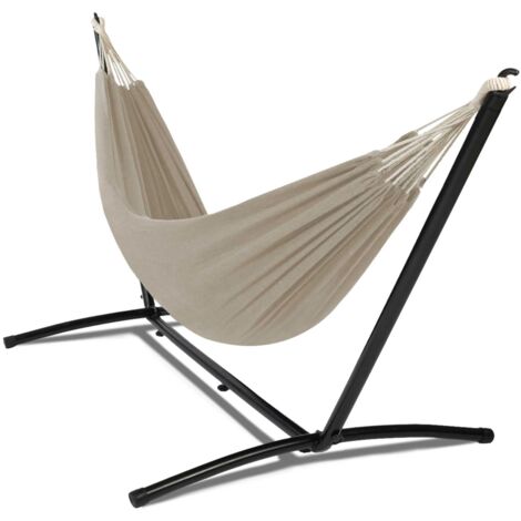 Hamaca con Soporte Metálico y Tejido Multicolor | Hamaca para Jardín, Terraza y Exterior