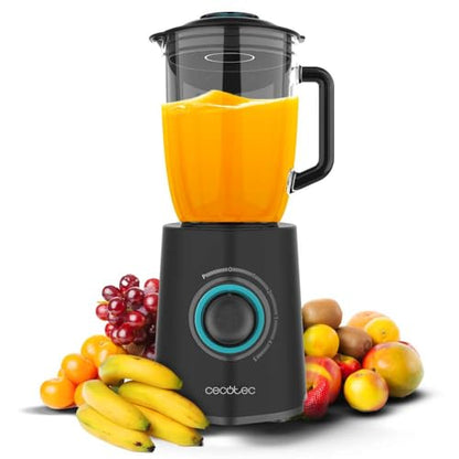 Cecotec Batidora de Vaso Power Black Titanium 2000MAX Mix Go. Potência Máxima de 2000W, Acabamentos em Acero Inoxidable, Cuchilla com Revestimento de Titanio Negro, Capacidade 1,5L