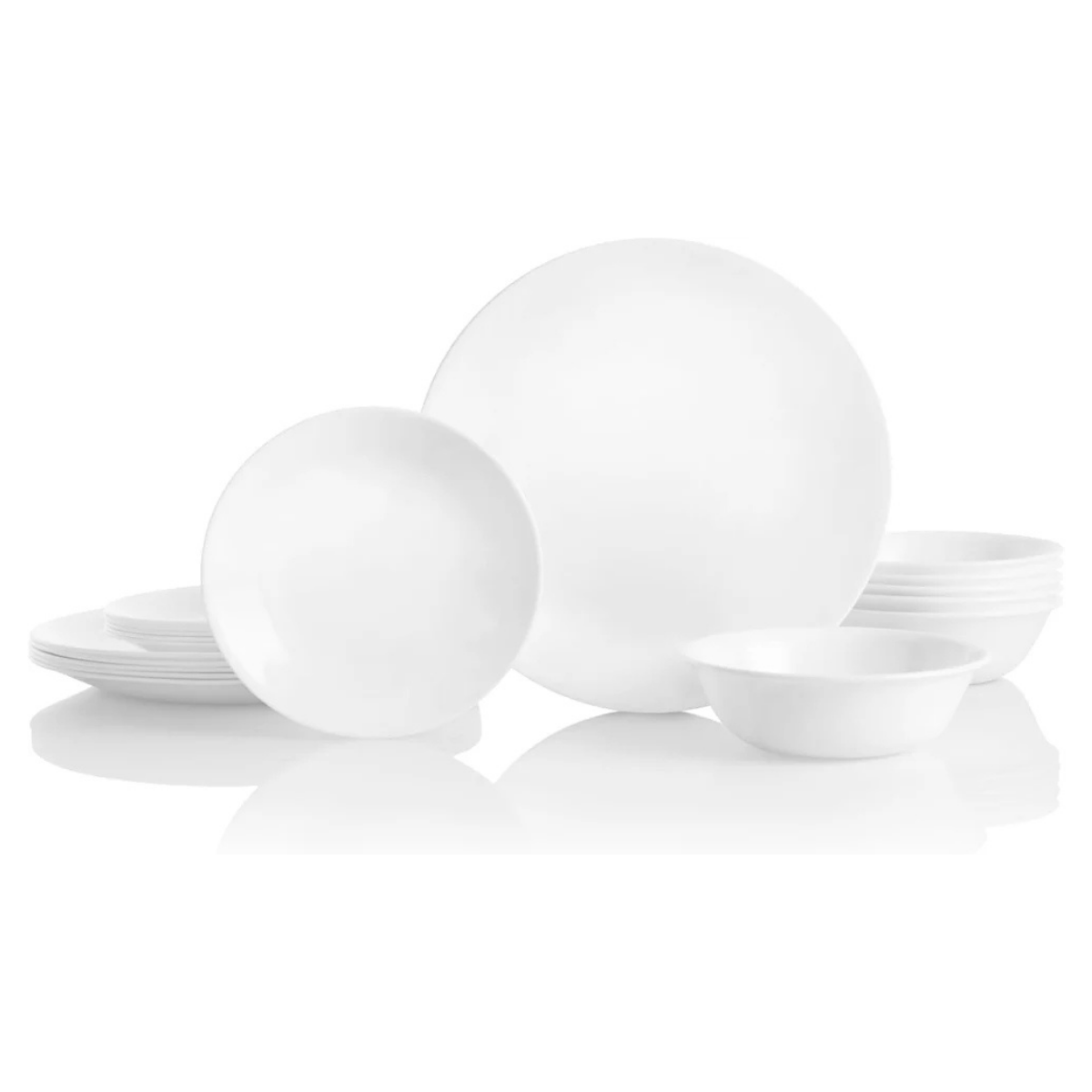 Juego de Vajilla de 18 Piezas para 6 Personas – Platos y Cuencos Resistentes con Diseño Blanco Elegante