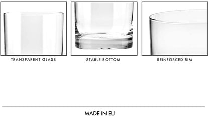 Set de 6 Vasos de Cristal 250 ml – Vasos para Agua, Café y Té Aptos para Lavavajillas