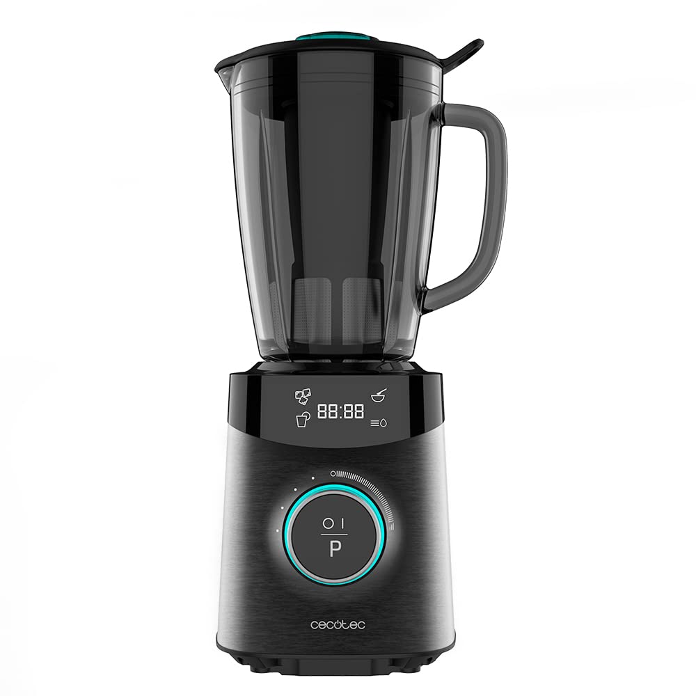 Cecotec Batidora de Vaso Power Black Titanium 2000MAX Mix Go. Potência Máxima de 2000W, Acabamentos em Acero Inoxidable, Cuchilla com Revestimento de Titanio Negro, Capacidade 1,5L