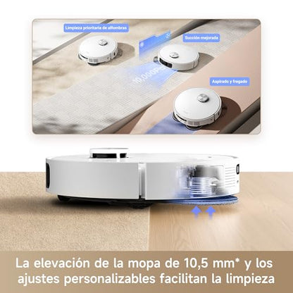 DREAME L10s Ultra Gen 2 Robot aspirador e fregona com RoboSwing MopExtend, 10000 Pa, modo para mascotas, estação base automática, 32 configurações de nível de água, limpieza de alfombras versátil