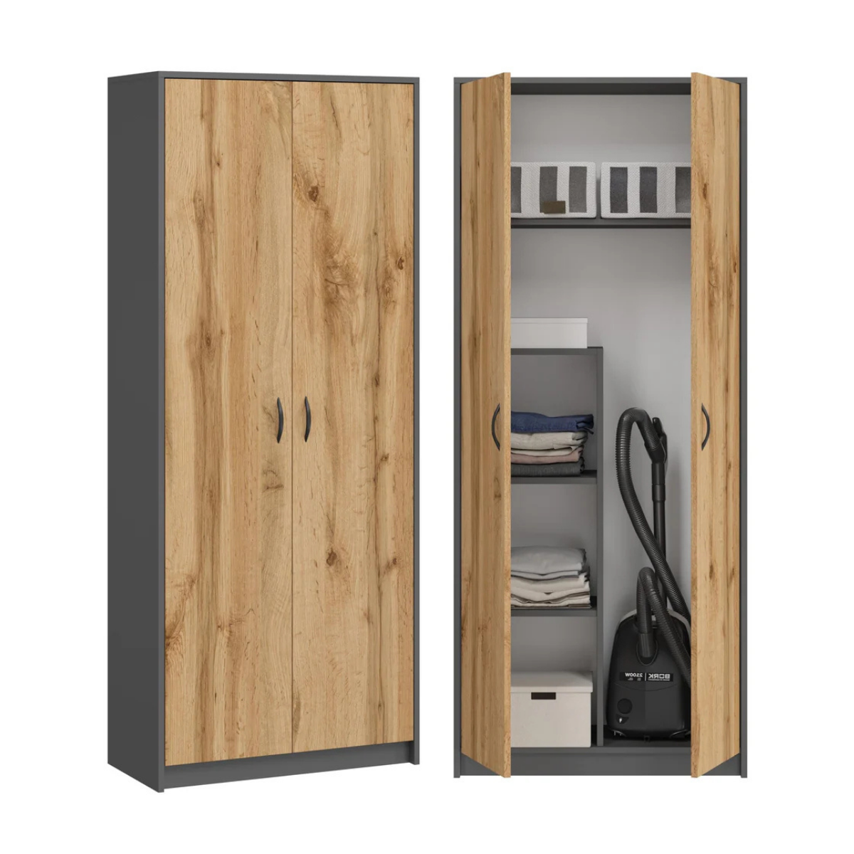 Armario Multiusos para Escobas – Mueble Organizador 180 x 74 x 35 cm