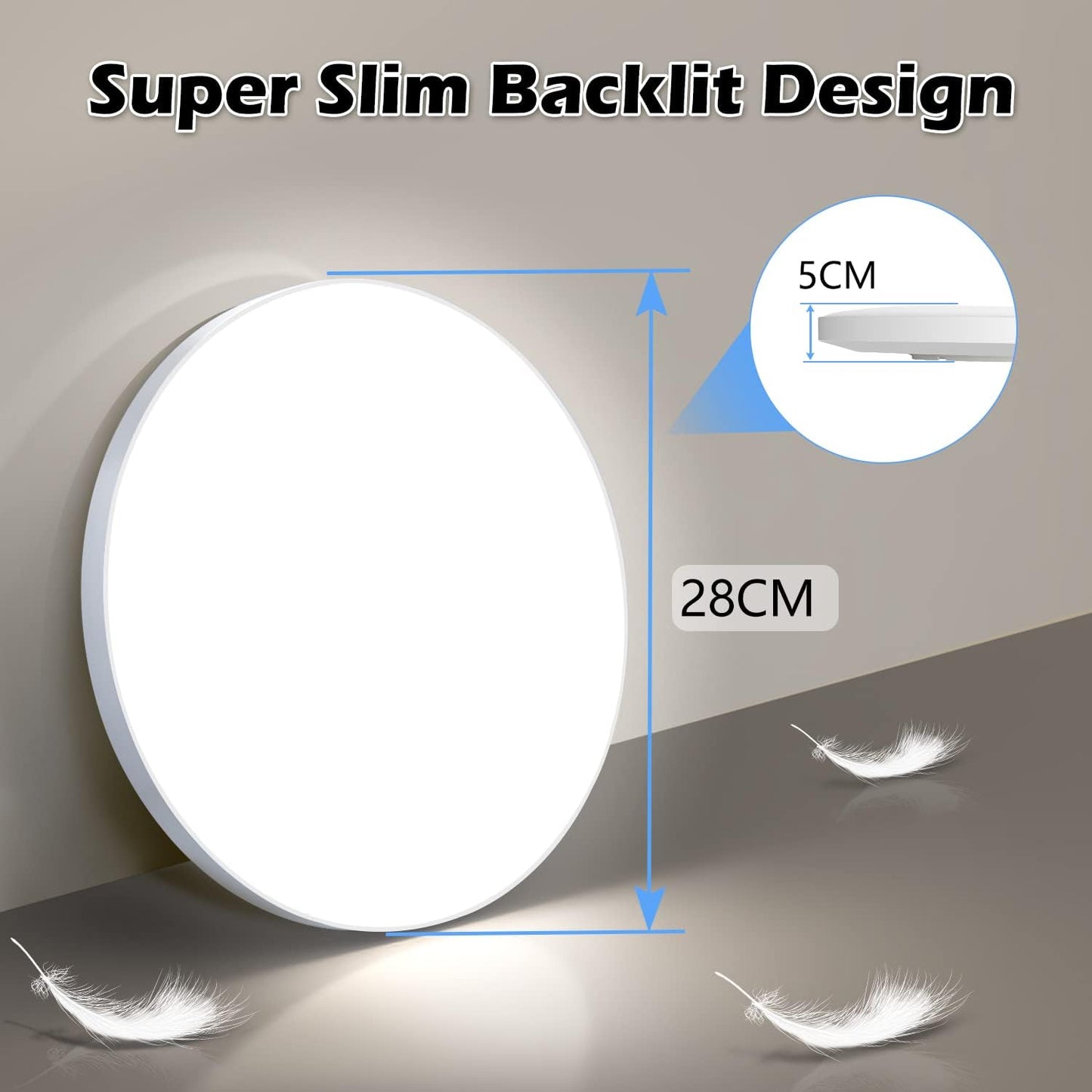 Plafón LED de Techo 24W – 2000LM, IP44, Luz Moderna para Dormitorio, Cocina y Baño