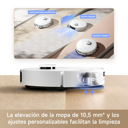 DREAME L10s Ultra Gen 2 Robot aspirador e fregona com RoboSwing MopExtend, 10000 Pa, modo para mascotas, estação base automática, 32 configurações de nível de água, limpieza de alfombras versátil