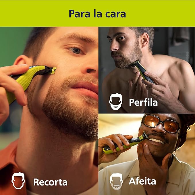 Afeitadora Híbrida OneBlade 360 – Recortadora Eléctrica con Peine Ajustable 5 en 1