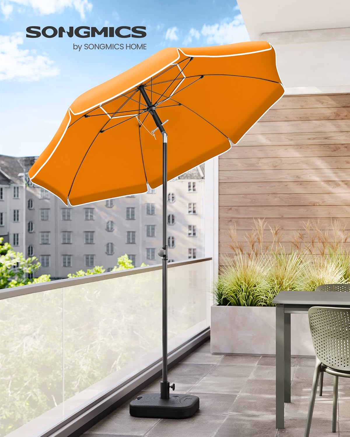 Sombrilla de Playa y Jardín 200 cm – Protección UPF 50+, Inclinación Ajustable y Altura Regulable con Bolsa de Transporte